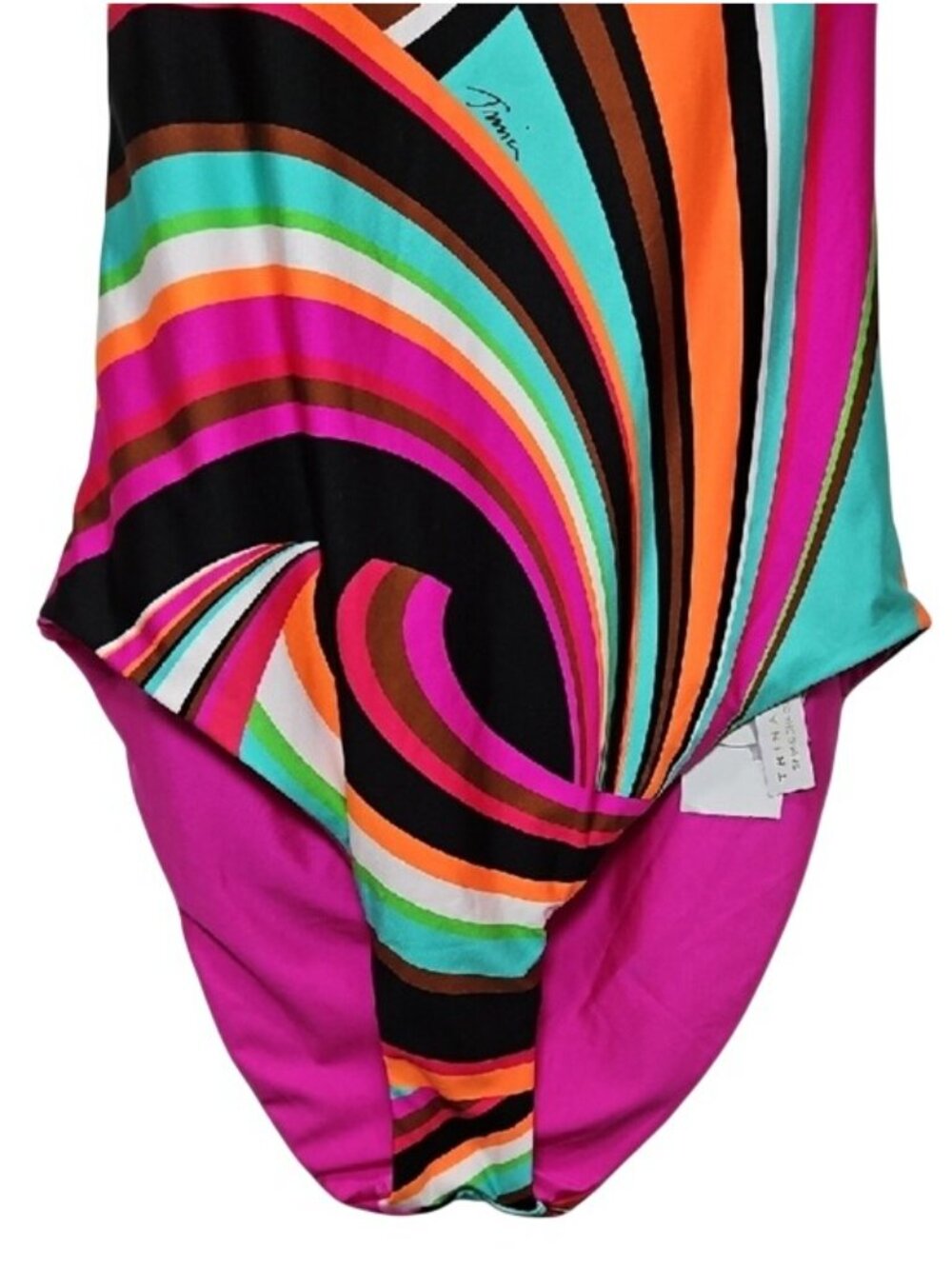 Trina Turk Reversible One Piece Swimsuit Multi-Color Swirl Pattern New Size 10 - Picture 5 of 14